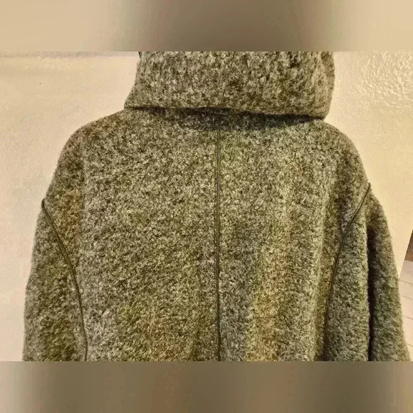 MEICO LANDHAUS LOOK WOOL BLEND COAT GREEN CARDIGAN LAGENLOOK ONE SIZE - Picture 5 of 12